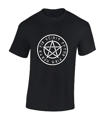 Buy Elements Pentagram Mens T Shirt Cool Viking Ouija Devil Demon Retro Top New • 7.99£