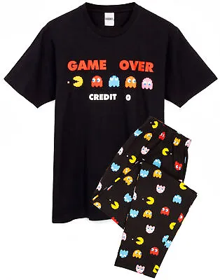 Buy Pac-Man Mens Pyjama Set | Arcade Game Over Black T Shirt & Joggers Pjs • 25.99£