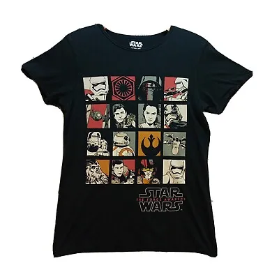 Buy Star Wars The Force Awakens T Shirt  Character Print Womens Black Size - Small  • 5.99£