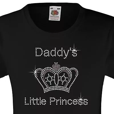 Buy Girl's T-Shirt (12 Colour Options) Rhinestone  Daddy's Little Princess  3-15 Yrs • 15.99£