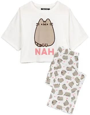 Buy Pusheen Womens Pyjamas Adults Cartoon Cat Nah T-Shirt Trousers Pjs • 20.99£