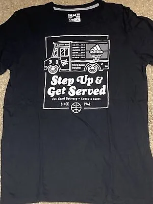 Buy Adidas Boys Step Up And Get Served T Shirt XL  (18/20) Black White Basketball • 6.71£
