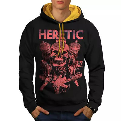 Buy Wellcoda Heretic Death Angel Mens Contrast Hoodie, Horror Casual Jumper • 35.99£