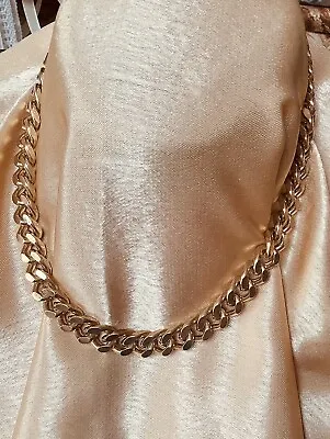 Buy Vintage Costume Jewellery, Gold Tone Heavy Metal Chain Necklace • 15£