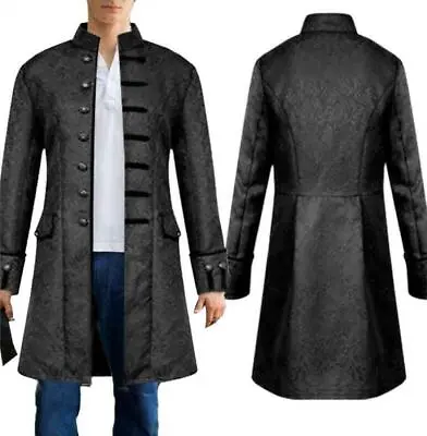 Buy Mens Steampunk Tailcoat Jacket Vintage Gothic Victorian Frock Coat Cosplay Suit • 21.70£