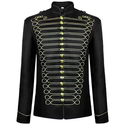 Buy Marching Band Emo Punk Goth Rock Men's Military Jacket Parade Officer Drummer • 33.39£
