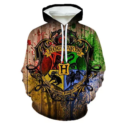 Buy Harry Potter Hogwarts 3D Print Men Woman Hoodie Hooded Pullover Jumper Top • 19.19£