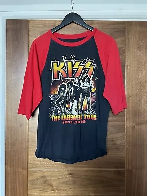 Buy Kiss Ladies Vintage Band Skater Raglan Black Red T Shirt M • 59.99£