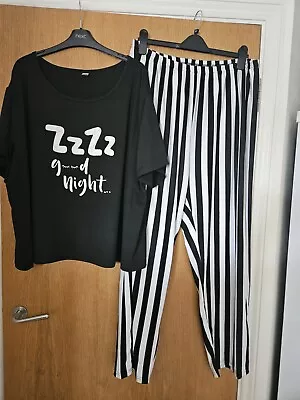 Buy Ladies Size 22/3xl Black And White Pyjamas • 1.50£