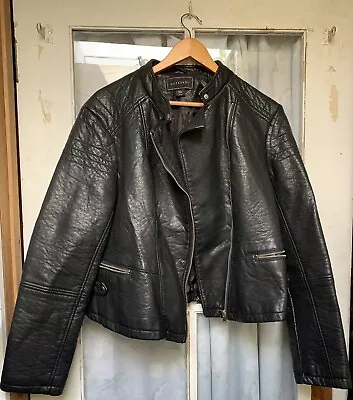 Buy Metaphor Moto Biker Jacket Womens XL Black Zippers Motorcycle Faux Leather • 19.69£