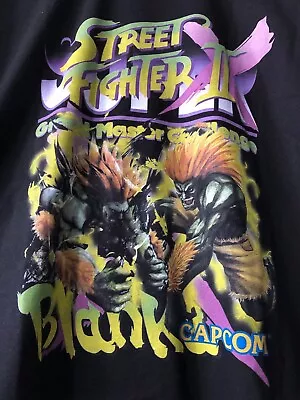 Buy New Super Street Fighter 2 Blanka T-shirt XL Black Green Gamer Manga Capcom • 40£