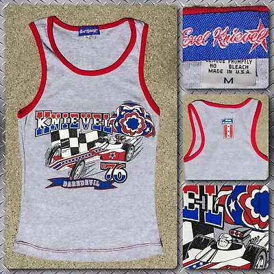 Buy VTG Sample Ideal Dragster Stunt Cycle EVEL KNIEVEL Harley Davidson 90s T-Shirt • 45.36£