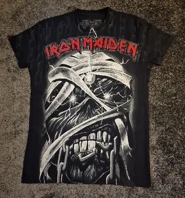 Buy Iron Maiden T Shirt Teens 13-14  Xl  2008 Powerslave All Over Print Large • 19.99£