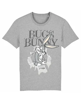 Buy Looney Tunes Bugs Bunny Chrome Effect Grey Men's T-Shirt - Size Large - New • 10.79£