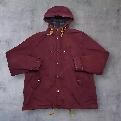 Buy Fred Perry Jacket Coat Mens Size Large Red Vintage Retro (See Desc) Plaid Check • 24.99£