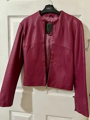 Buy Real Leather Pink Waistcoat Jacket Size 12 Women Used • 20£