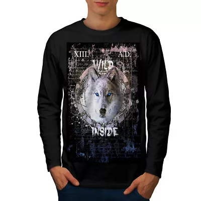 Buy Wellcoda Forest Wolf Beast Mens Long Sleeve T-shirt, Danger Graphic Design • 21.99£
