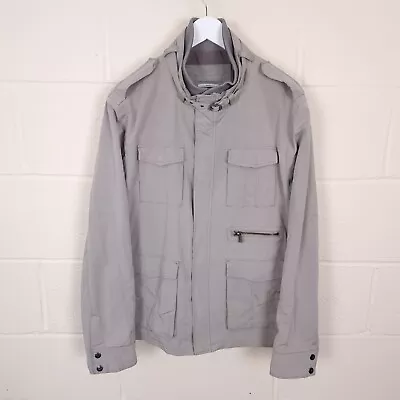 Buy CALVIN KLEIN Coat Jacket Mens XL Grey Military Utility Slim Fit Lined Pockets • 29.90£