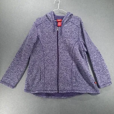 Buy Dickies Sweater Hoodie Womens 1X Purple Pockets Full Zip Drawstring Hood • 17.95£