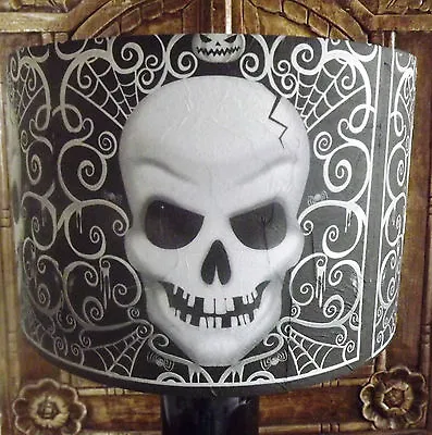 Buy Gothic Skull Lamp Shade,lampshade Halloween Black And White Free Gift • 20.99£