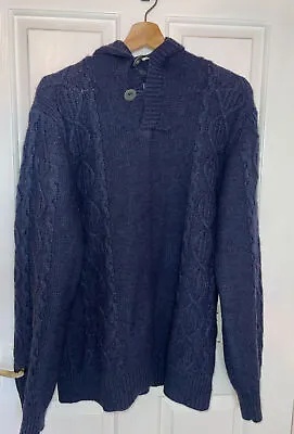 Buy Broadway NYC Fashion Urban Mission Free Spirit Blue Knitted Jumper Hoodie SizeXL • 19.99£