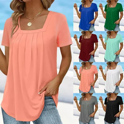 Buy Plus Size Womens Blouse T-Shirt Summer Short Sleeve Ladies Casual Tops Tee Shirt • 10.49£