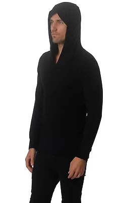 Buy Kit And Ace Black Cashmere Blend Crossover Collar Hooded Top Hoodie M L XL $230 • 70£