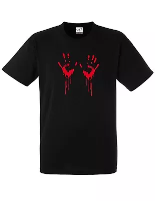 Buy Bloody Hand T-SHIRT Pumpkin Blood Stain Halloween Scary Horror (BLOODY,TSHIRT) • 5.99£