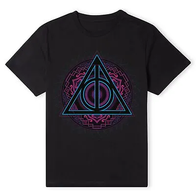 Buy Official Harry Potter Deathly Hallows Neon Unisex T-Shirt • 10.79£