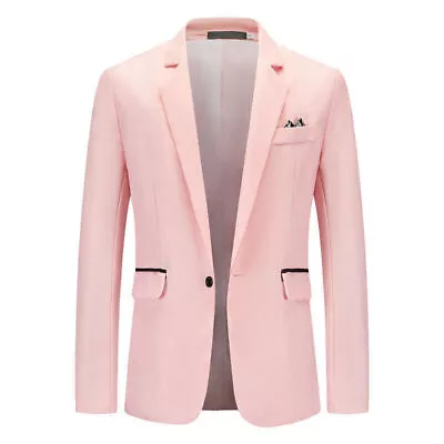 Buy Mens Formal Blazer Jacket Business Wedding One Button Party Smart Suit Tops Coat • 19.39£