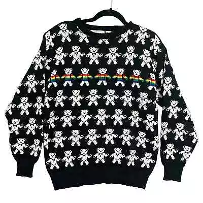 Buy VTG 80s Eclipse All Over Rainbow Bear Knit Sweater Women L Pattern Novelty Nerd  • 81.65£