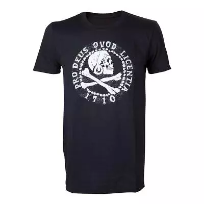 Buy UNCHARTED 4 Skull 'n' Crossbones Pro Deus Qvod Licentia 1710 T-Shirt Medium Blac • 13.19£