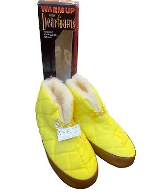 Buy Vtg 80s Dearfoams Warm Up Brown Red Slippers Size XL New Open Box TV Movie Prop • 31.84£