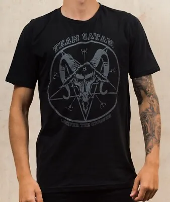Buy Team Satan T-Shirt, Gothic, Baphomet, Devil, Hail Lucifer, Rebel 666, Darkside • 18.50£