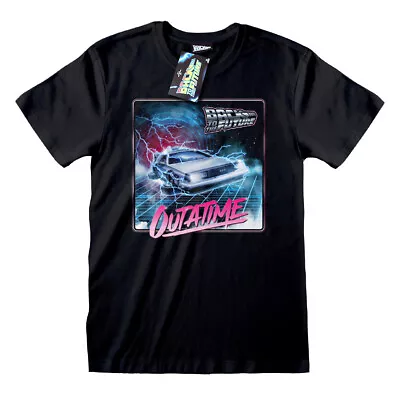 Buy Back To The Future Outa Time Neon T Shirt OFFICIAL  McFly Doc Movie DeLorean New • 8.99£