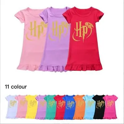 Buy Harry Potter Kids Girl Short Sleeve Top T-Shirt Pleated Dress Pyjamas Nightdress • 7.99£