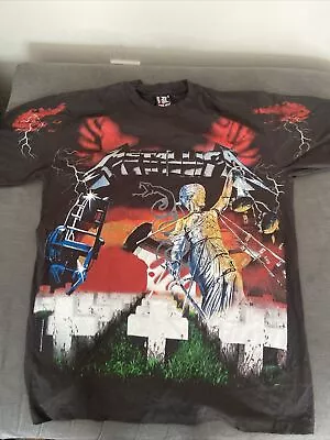 Buy Vintage Metallica T Shirt XL 91 BROCKUM All Over Print • 160£