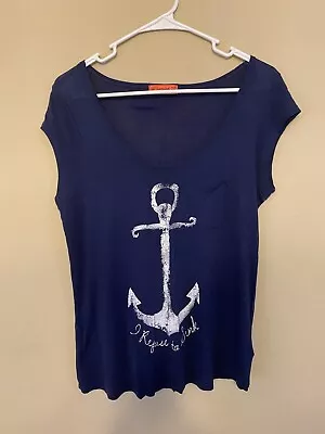 Buy Live To Be Spoiled Blue Tank Top Women's Size Large Anchor I Refuse To Sink • 7.72£