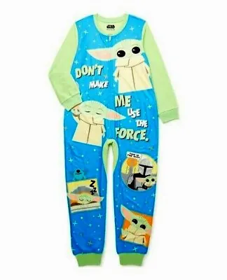 Buy Baby YODA Pajamas Boy's 8 NeW Zip-Up Pjs Star Wars Mandalorian Union Suit NWT • 20.10£