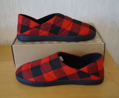 Buy Mens TOMS EZRA Comfortable Red & Black Check Lightweight Slip On Slippers UK 7 • 34£