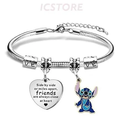Buy Cute Stitch Charm Bracelet Popular Lilo And Stitch Women Girl Jewellery Gift UK • 4.99£