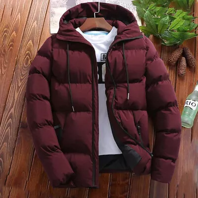 Buy Men's Jacket Winter Warm Puffer Bubble Down Coat Quilted Zip Padded Outwear Size • 14.92£