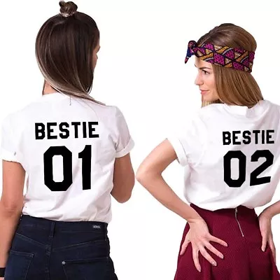 Buy |bestie 01| |bestie 02| Back  Print Best Bitches Bff Unisex Tshirt Top • 13.99£