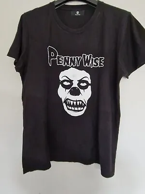 Buy IT Film Pennywise Black  T-Shirt L Novelty Stephen King Scary Clown Made By GWG  • 3.99£