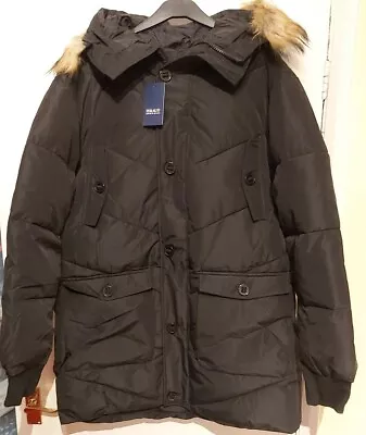 Buy Feraud Premium Long Padded Puffer Jacket UK XL Black Bnwt • 140£