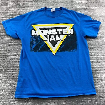 Buy Monster Jam Shirt Size L Youth Grave Digger Truck Big Foot Wheels Blue Large • 10.40£