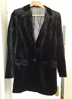 Buy Ladies Vintage St Michael Marks & Spencer Black Velvet Jacket Standard Fit 12 • 15£