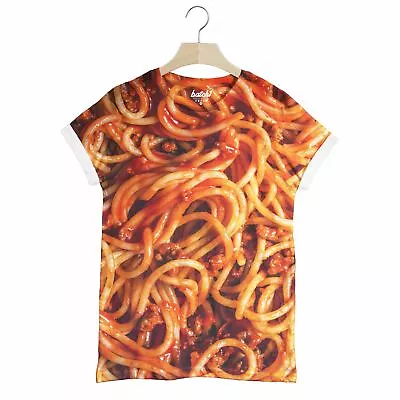 Buy Batch1 Spaghetti Bolognese All Over Fashion Food Print Novelty Unisex T-Shirt • 16.95£
