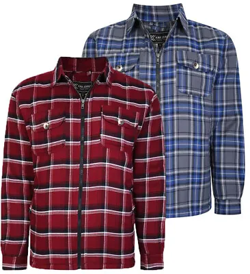 Buy Mens KAM Padded Flannel Sherpa Lined Work Shirt Checked Jacket Big Size 2-8XL • 24.99£