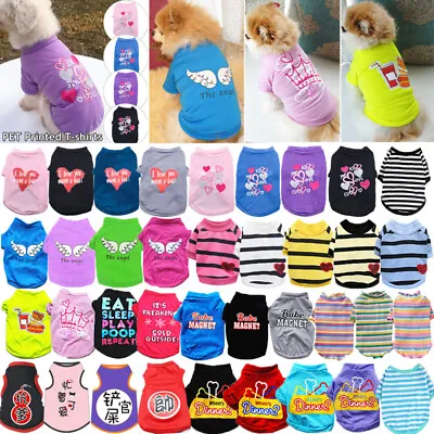 Buy Various Pet Puppy Small Dog Cat Pet Clothes Dress Vest T Shirt Apparel Clothes • 6.95£